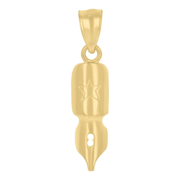 For Mens 10k Genuine Yellow Gold Pen Nib Charm 0.9g Polished Pendant - Brand NEW
