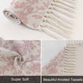 thumbnail image 6 of Pink Flower Hallway Runner Rug 2'x5', Vintage Farmhouse Boho Leaf Spring Solid Washable Kitchen Runner Rug with Tassels, Laundry Room Rugs Woven Cotton Carpet for Bedroom Entryway Front Door, 6 of 9