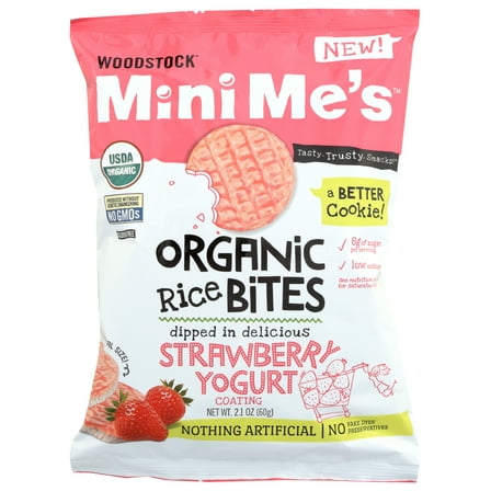 Woodstock Rice Bites - Organic - Mini Me'S - Strawberry Yogurt, 2.1 Oz