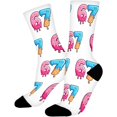 thumbnail image 3 of Socks for Men Women LSQii Cute Printed Ribbed Cotton Crew Socks Casual Daily Wear Comfort Cozy Streetwear for Sports,Athletic Style,Funny Gift,Size 5-10, White, 3 of 6