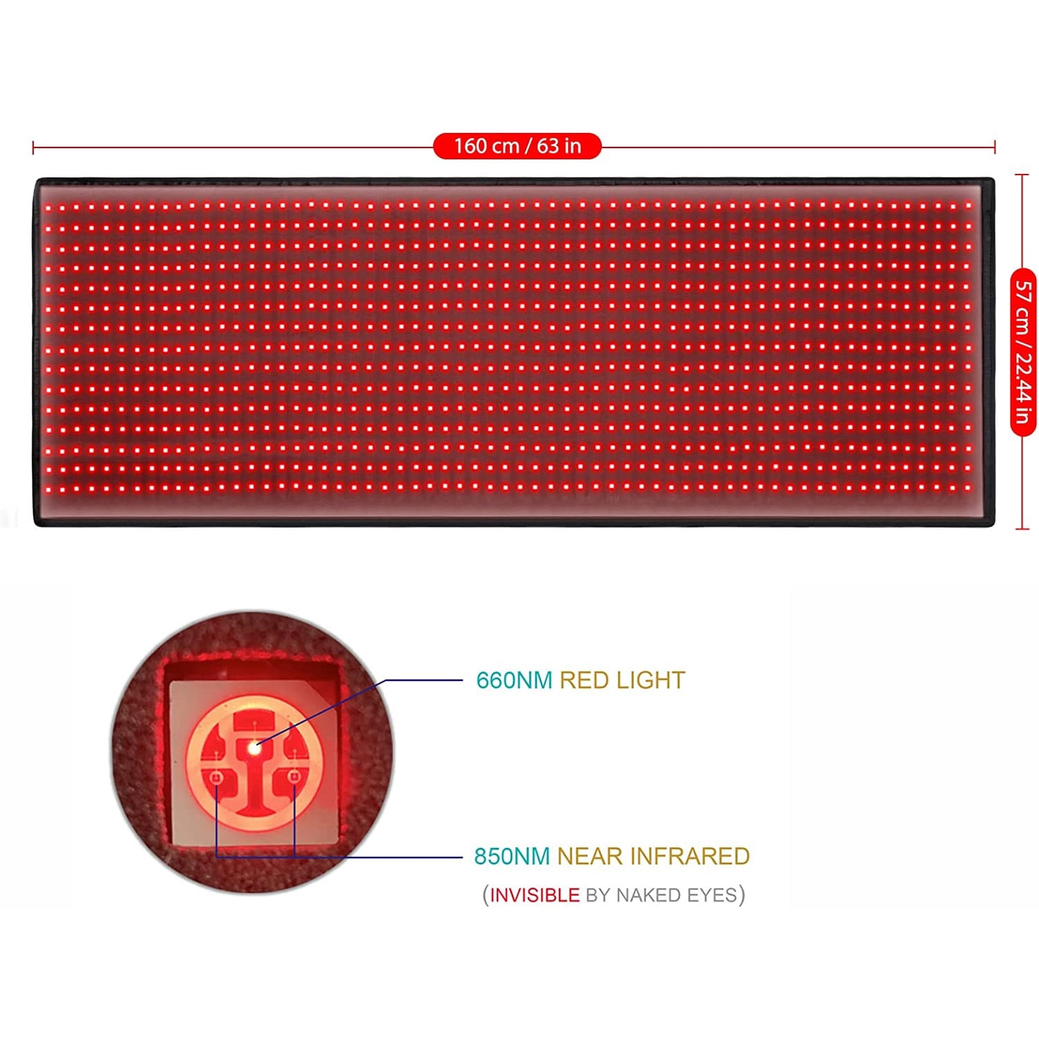 Red L.Ight T.herapy Pad for Full Body 945pcs L.E.D ,660nm Red and 850nm Near-I.nfrared L.Ight T.herapy Device,Large Home Laying Mat for Body, Muscle Recovery