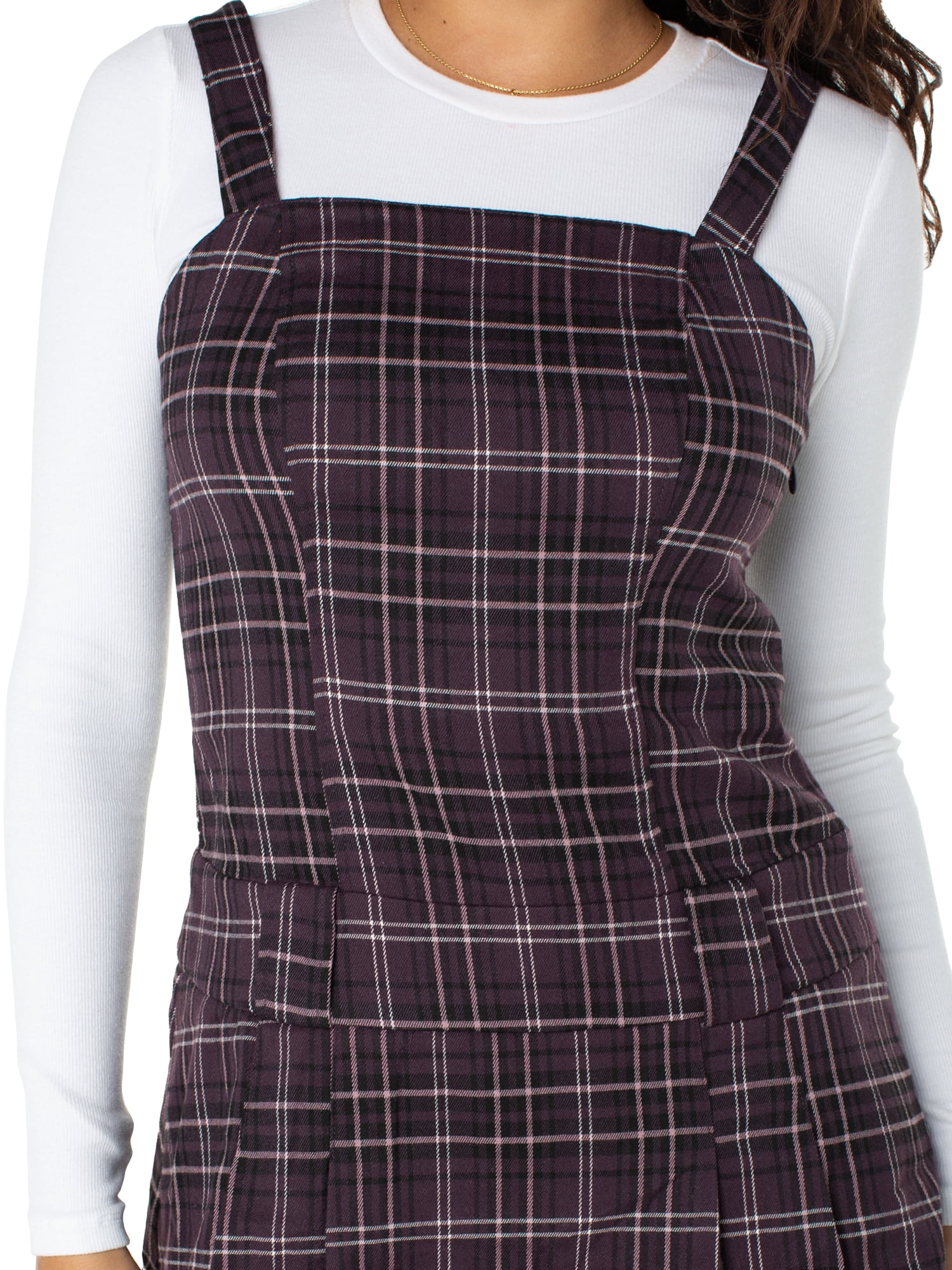 Celebrity Pink Women's Plaid Sleeveless Pleated Skater Mini Dress, Sizes XS-XXXL