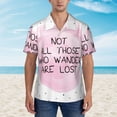 thumbnail image 2 of Fuzoiu Not All Those Who Wander Are Lost Print Hawaiian Shirt for Men, Summer Beach Casual Short Sleeve Button Down Shirts, Men’s Beach Summer Shirts with Pocket,Medium, 2 of 7