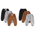 thumbnail image 4 of Okbabeha 3 Pack Baby Boy Pants Toddler Sweatpants Athletic Solid Color Elastic Waist Joggers Leggings, 4 of 7