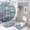 style-471, variant on 4 Pcs Shower Curtain Sets Bath Mat U-Shaped Floor Mat Toilet Lid Oval Rug Cute Cartoon Swimming Pool Girl Custom Pink Blue Waterproof Fabric Bath Curtain Swimming Girl Personalized