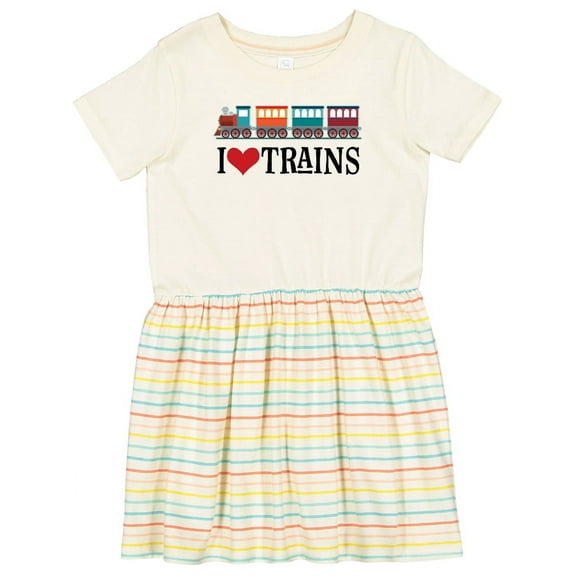 Inktastic I Love Trains Girls Toddler Dress