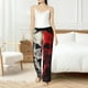 thumbnail image 4 of Balery Red And White Screaming Demon Skull Pantalones de pijama para mujer, pijamas ultraligeros, pantalones de estar por casa-Medium, 4 of 6