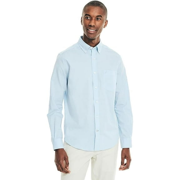 Nautica Men's Wrinkle Resistant Long Sleeve Button Front Shirt X-L