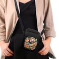 thumbnail image 4 of HELLHERO 4.33"x1.97"x7.09" Adjustable Crossbody Bag, Unisex with Stylish Black Cat Blue Denim, 4 of 7