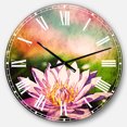 thumbnail image 1 of DesignArt Purple Lotus on Abstract Background Large Wall Clock, 1 of 2