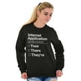 thumbnail image 3 of Internet App Troll Proper Usage Nerd Unisex Plus Fleece Graphic Sweatshirt Brisco Brands 2X, 3 of 5