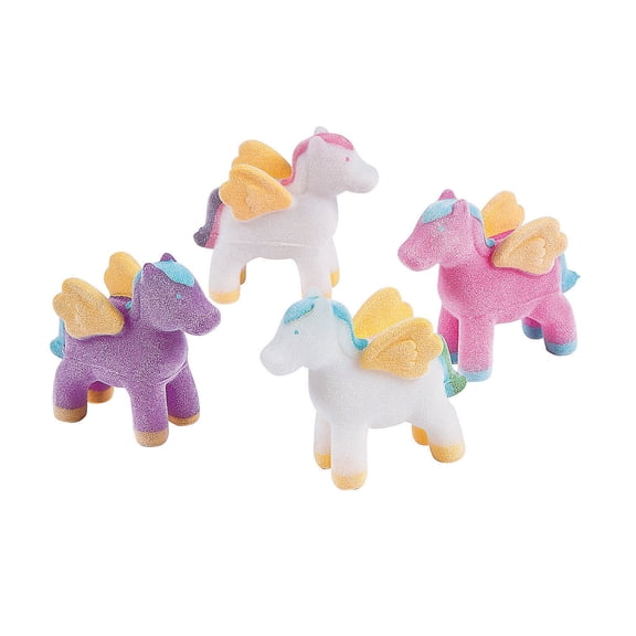 Flocked Mythical Pony Assortment - Party Favors - 12 Pieces