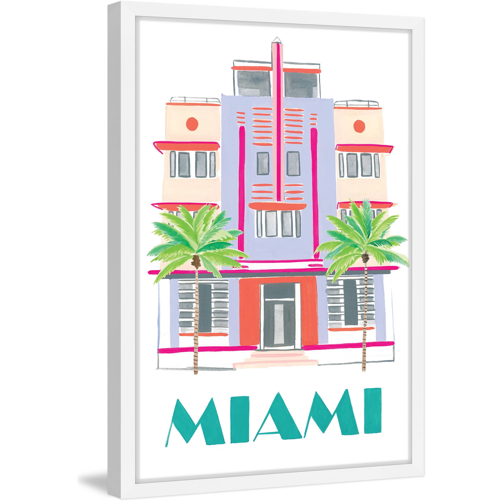 Marmont Hill "Miami Art Deco" by Molly Rosner Framed Painting Print