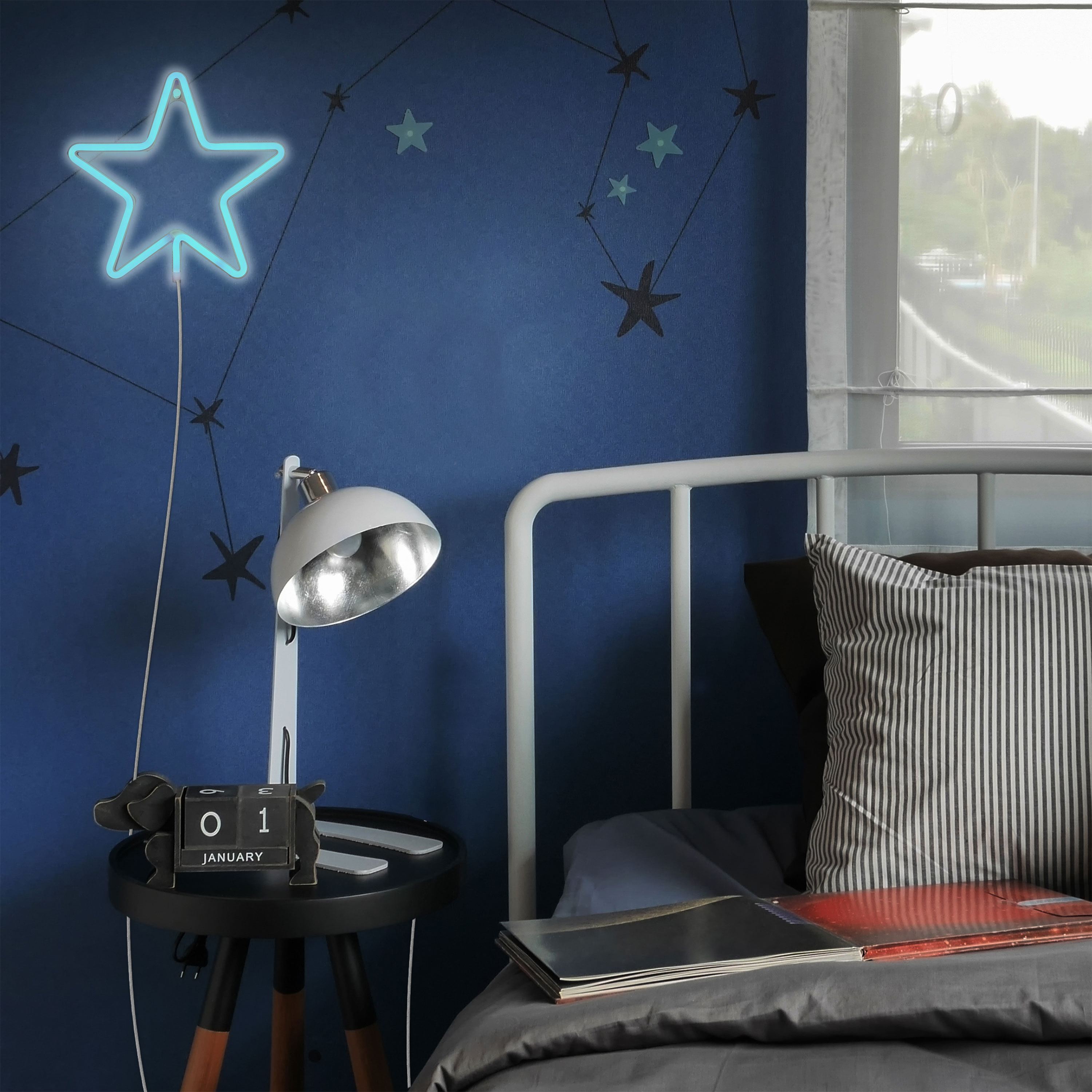 Atomi Neon LED Hanging Wall Art Star - Blue - image 5 of 6