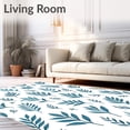 thumbnail image 2 of ODIKA 4'x6' Machine Washable Non-Slip Area Rug, Botanical Garden Leaf Vine Naturalistic Enchanted Pastoral High Traffic Rug, Blue, 552310, 2 of 7