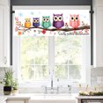 thumbnail image 2 of Colorful Owls On Branch Rod Pocket Polyester kitchen Curtain Valances for Windows For Indoor Living Room Bedroom Kitchen Decoration 54x18 inch, 2 of 5