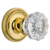 Nostalgic Warehouse Ropcry_Psg_234_Nk Crystal Solid Brass Passage Door Knob Set - Brass