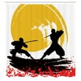 thumbnail image 3 of Ambesonne Japanese Shower Curtain, Watercolor Style Ninja, 69"Wx84"L, Vermilion Mustard, 3 of 5