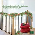 thumbnail image 6 of CuiLiyq Christmas Poinsettia Garland, 6 Ft Soft Thick Green Faux Cedar Pine Garland with Red Berries, for Home Fireplace Wall Decoration Indoor Outdoor Holiday Party Decor, 6 of 6