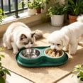 thumbnail image 2 of Slow Feeder Dog Bowls,Puppy Bowls,Stainless Steel Food and Water Bowl Set 3 in 1 No Spill Waterproof Silicone Pet Food Mat Puppy Feeding Station for Large Medium Small Breed Non Slip Metal Dish Tray, 2 of 7