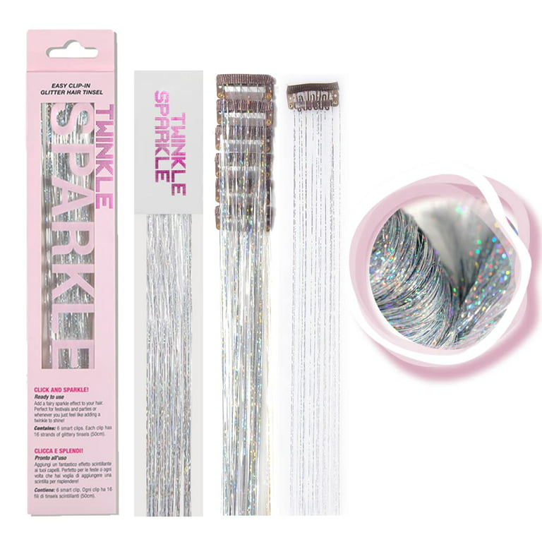 Herbiar Hair Tinsel Kit 12 Colors 47inch 2400 Strands Silver Extensions  Women Girls Heat Resistant
