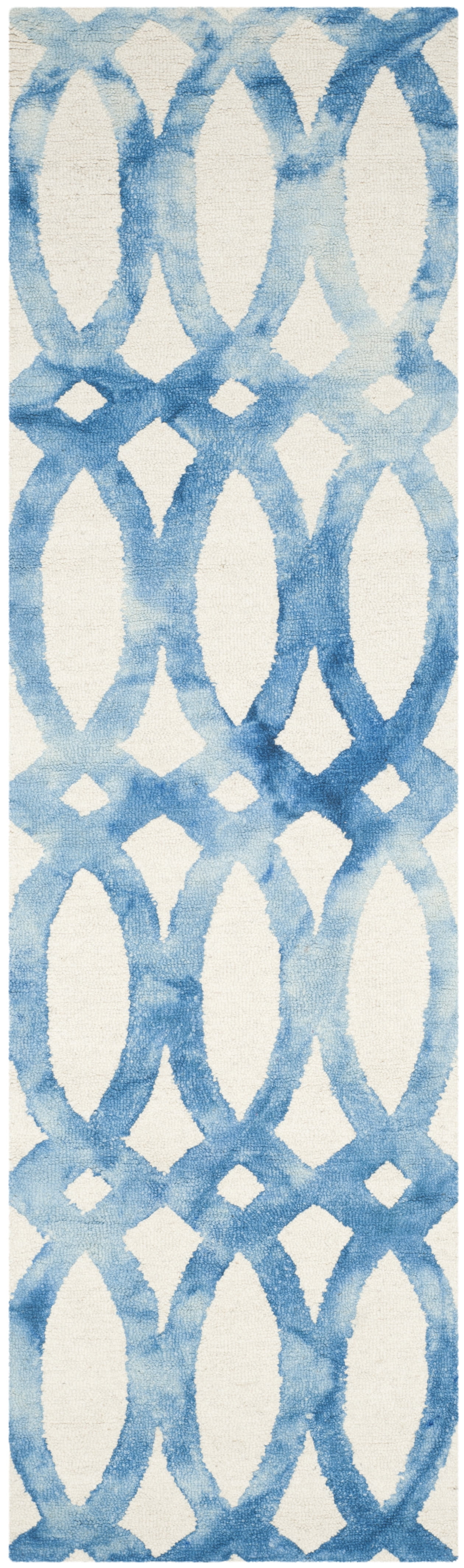 Safavieh Dip Dye Rosanne Distressed Runner Rug, Ivory/Blue, 2'3" x 10'