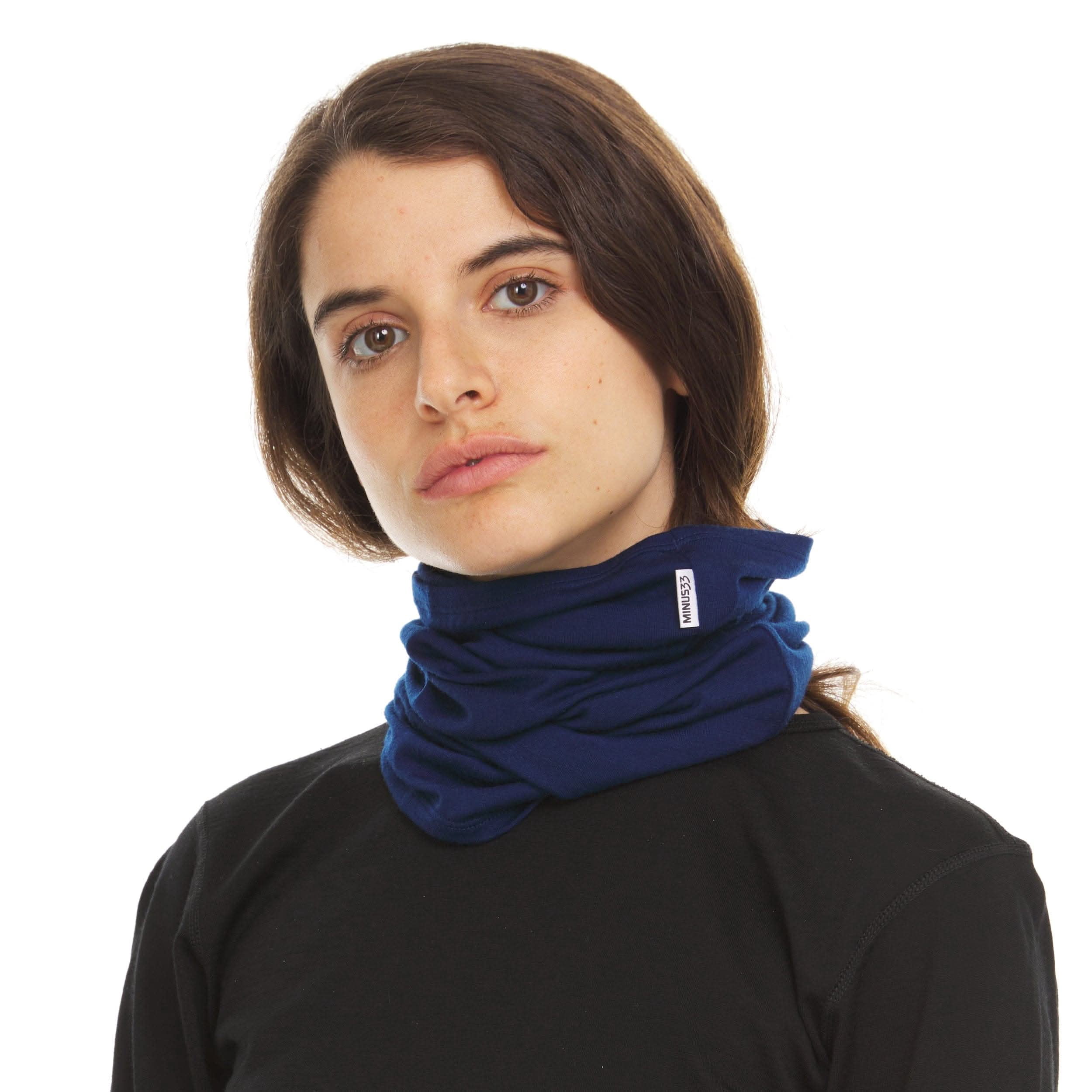 Woolverino - Merino Wool Microweight Multiclava - Multifunctional Headwear- UV Protection - Hiking Neck Gaiter - Hunting Balaclava - Navy Blue