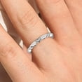 thumbnail image 4 of 0.21ct Round Diamond Moissanite Half Moon Styled Wedding Band 18K White Gold Over Silver, 4 of 4