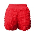 thumbnail image 3 of FYEGRE High Waisted Ruffle Shorts for Women Girls, Cute Lace Layered Bloomers, Going Out Mini Micro Bloomer RD2 M, 3 of 4