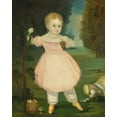 thumbnail image 2 of American 1850 12x14 Gold Ornate Wood Framed with Double Matting Museum Art Print Titled - Portrait of a Little Girl Picking Grapes, 2 of 4