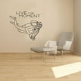 thumbnail image 3 of Live The Moment Scuba Diver Line Drawing Art silhouette Underwater Diving Silhouette Vinyl Design Wall Sticker Art Decal Boy Girl Kid Bedroom Scuba Diver Home Decor Decoration Size (20x20 inch), 3 of 3