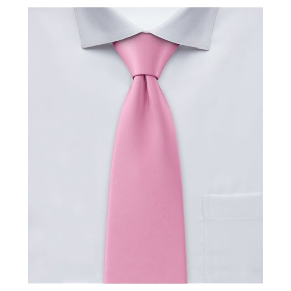 Jacob Alexander Young Boys' 11 inch Solid Color Pre-Tied Zipper Neck Tie - Carnation Pink