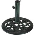 thumbnail image 1 of Sunnydaze Support de Base Rond pour Parasol d'Extérieur en Fonte Robuste Décorative Motif de Fleur de Rose pour Patio et Cour - 16 Pouces - Vert, 1 of 7
