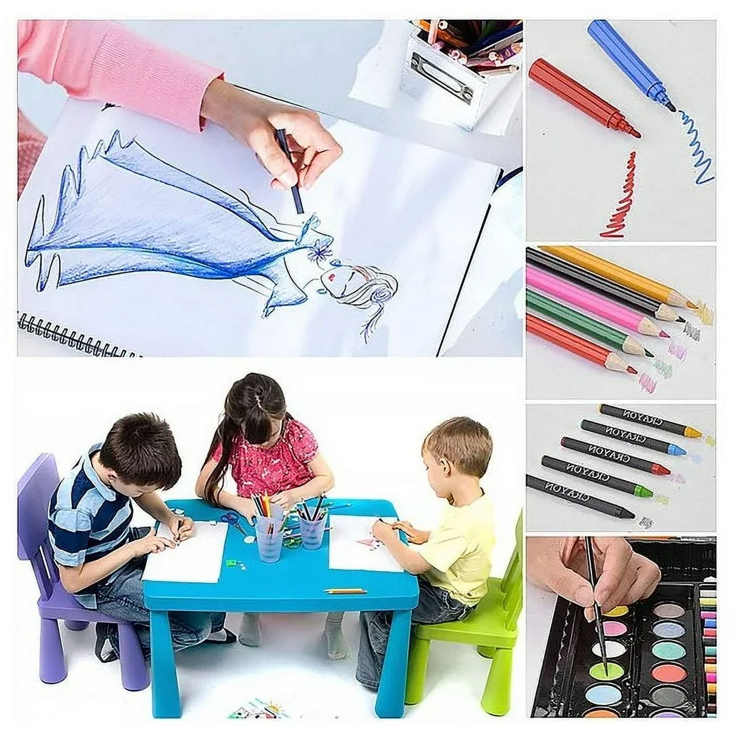 Art Supplies,143 PCS Art Set for Kids, Art Supplies Art Kits for Kids, Wooden Deluxe Painting Art Set, School Supplies Kit Coloring Drawing Case Gift for Teens Boys Girls 4 +