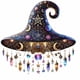 thumbnail image 2 of Adorno colgante de sombrero de bruja bohemio decoración acrílica | Decoración festiva para la fiesta de Halloween | Acento decorativo duradero | Fácil de colgar | Uso versátil, 2 of 3