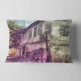 thumbnail image 2 of Designart Old City Street Watercolor Sketch - Cityscape Throw Pillow - 12x20, 2 of 5