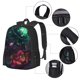 thumbnail image 2 of Balery Red And Green Carnation Mochila para hombre y mujer - Tela Oxford 600D resistente - Gran capacidad, resistente al agua, ideal para la escuela, viajes y senderismo, 2 of 6