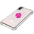 thumbnail image 4 of Funda para iPhone X/iPhone XS con Brillo Líquido Flotante, Purpurina, Parachoques y Anillo Giratorio Soporte, 4 of 5
