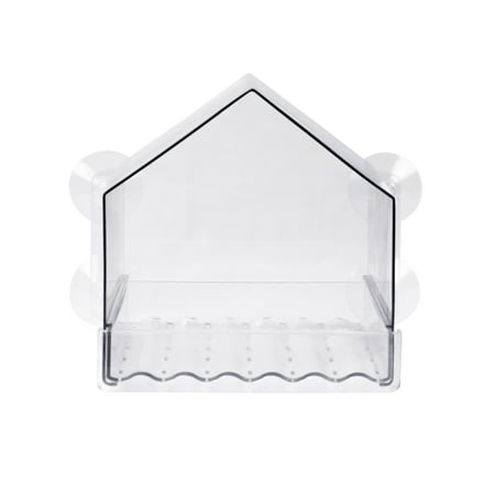 Nature’s Way Clear View Window Bird Feeder 2‑Cup Bird Feeder with 4 Strong Suction Cups and Removable Fresh Seed Tray for Small and Large Wild Birds