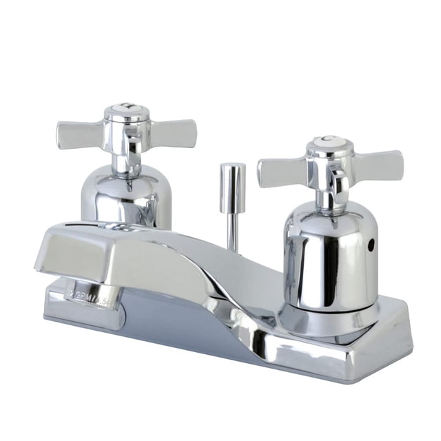 Grifo de baño Kingston Brass FB201ZX con montaje en cubierta de 4 pulgadas, acabado cromado