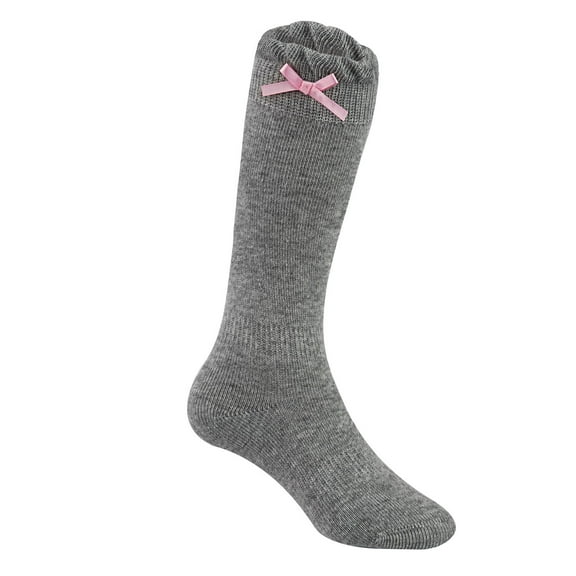 Lian LifeStyle 1 Pair Cute Knee High Cotton Socks for Girls. Breathable, Warm, Perfect for Mobility & Athletic Toddlers LLSJH0507 Size 0Y-1YBlack