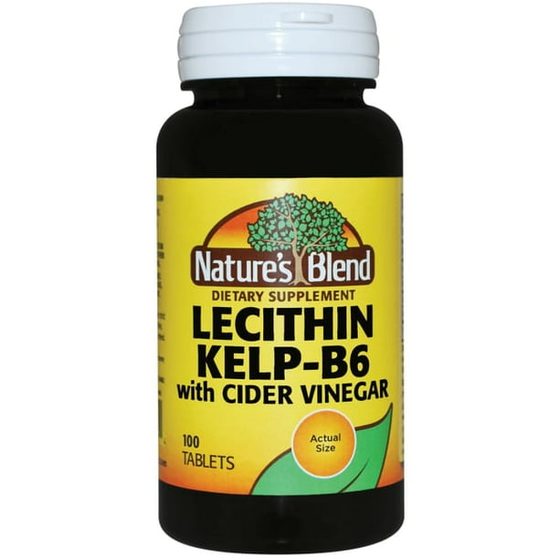 Nature's Blend Lecithin KelpB6 with Cider Vinegar 100 Tabs Walmart