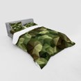 thumbnail image 3 of Ambesonne Geometric Bedding Set 3 Pcs, Angular Polygon Design, Twin XL, Olive Green Green Brown, 3 of 3