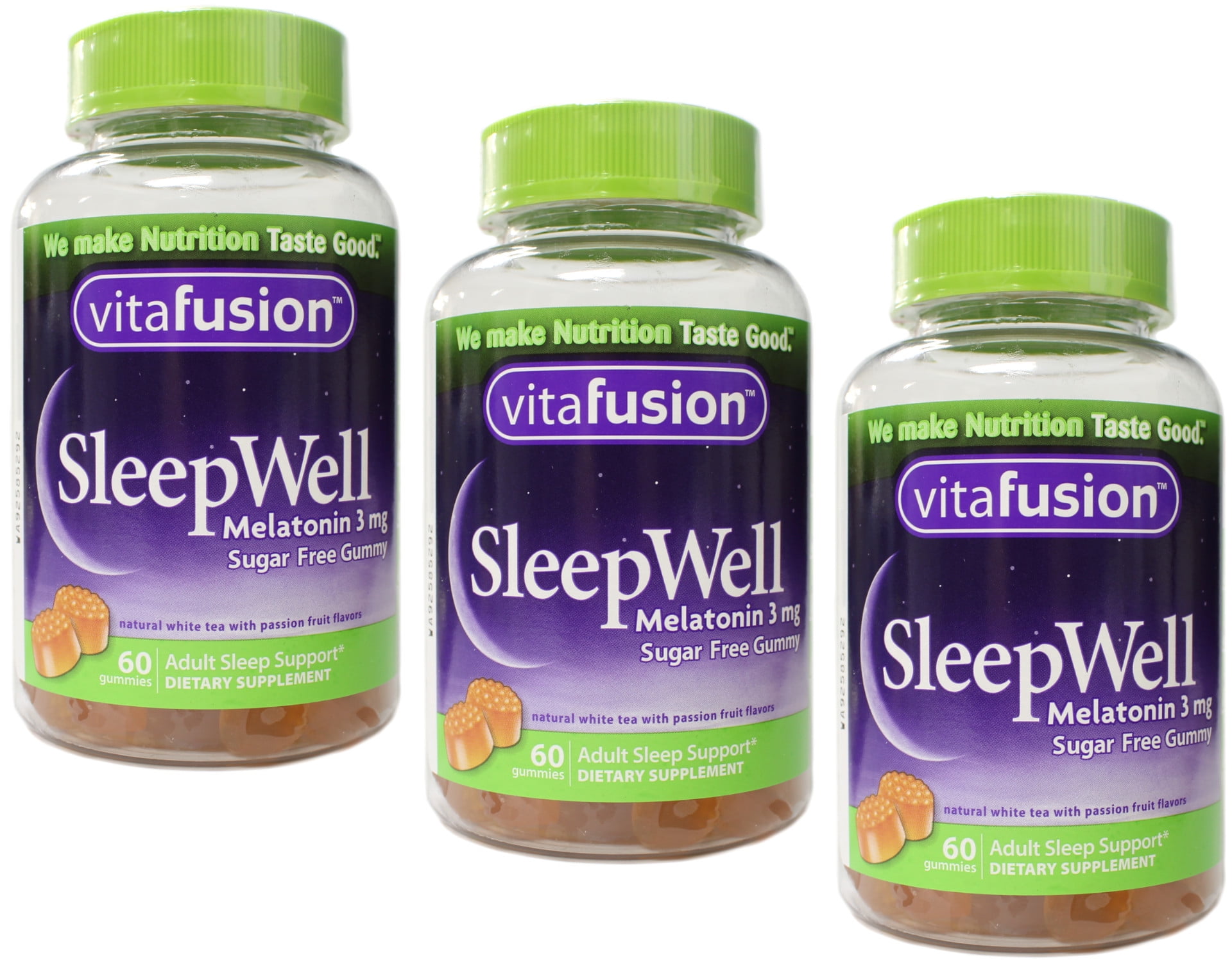 3 Pack Vitafusion SleepWell Gummies White Tea with Passion Fruit 60