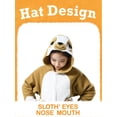 thumbnail image 2 of Sloth Onesie Pajama Kids Unisex Animal Costumes Polyester One-Piece Sleepwear for Boys and Girls 4T, 2 of 6