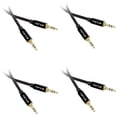thumbnail image 1 of Nyrius Premium Grade 3.5mm Auxiliary Audio Cable (3 Feet) with Tangle Free Braided Protective Shielding & Gold Plated Step Down Connector for Smartphones, Tablets, Home Stereo, Car Audio - 4 Pack, 1 of 6