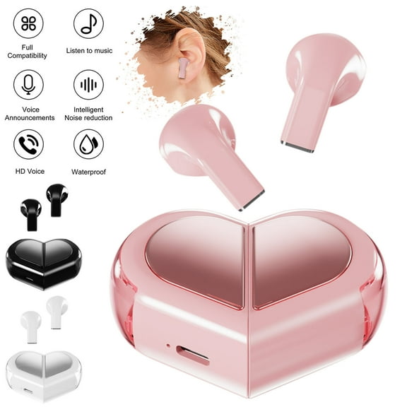 Jacenvly 2024 New Bluetooth Headphones Rotatable Bluetooth Earphones Love 5.3 Wireless Earphones Transformation Earphones Valentine'S Day Gift Earphones Wired Black