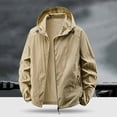 thumbnail image 2 of QSAWXQZ Men's Lightweight Windbreaker Jacket Long Sleeve Hooded Sun Protection Coat Breathable Thin Outdoor Hiking Jacket with Pockets 2XL, 2 of 6