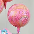 thumbnail image 4 of BalsaCircle 3 Pink Round 4D Orbz 13" Marble Mylar Foil Plain Balloons Wedding Decorations, 4 of 7