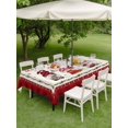 thumbnail image 3 of Outdoor Tablecloth with Umbrella Hole and Zipper, Red Christmas Gnomes Rectangle Table Cloth 54x80 Inch Waterproof Tablecloth, Winter Xmas Tree Snowflake Plaid Picnic Table Cover for Patio Camping, 3 of 7